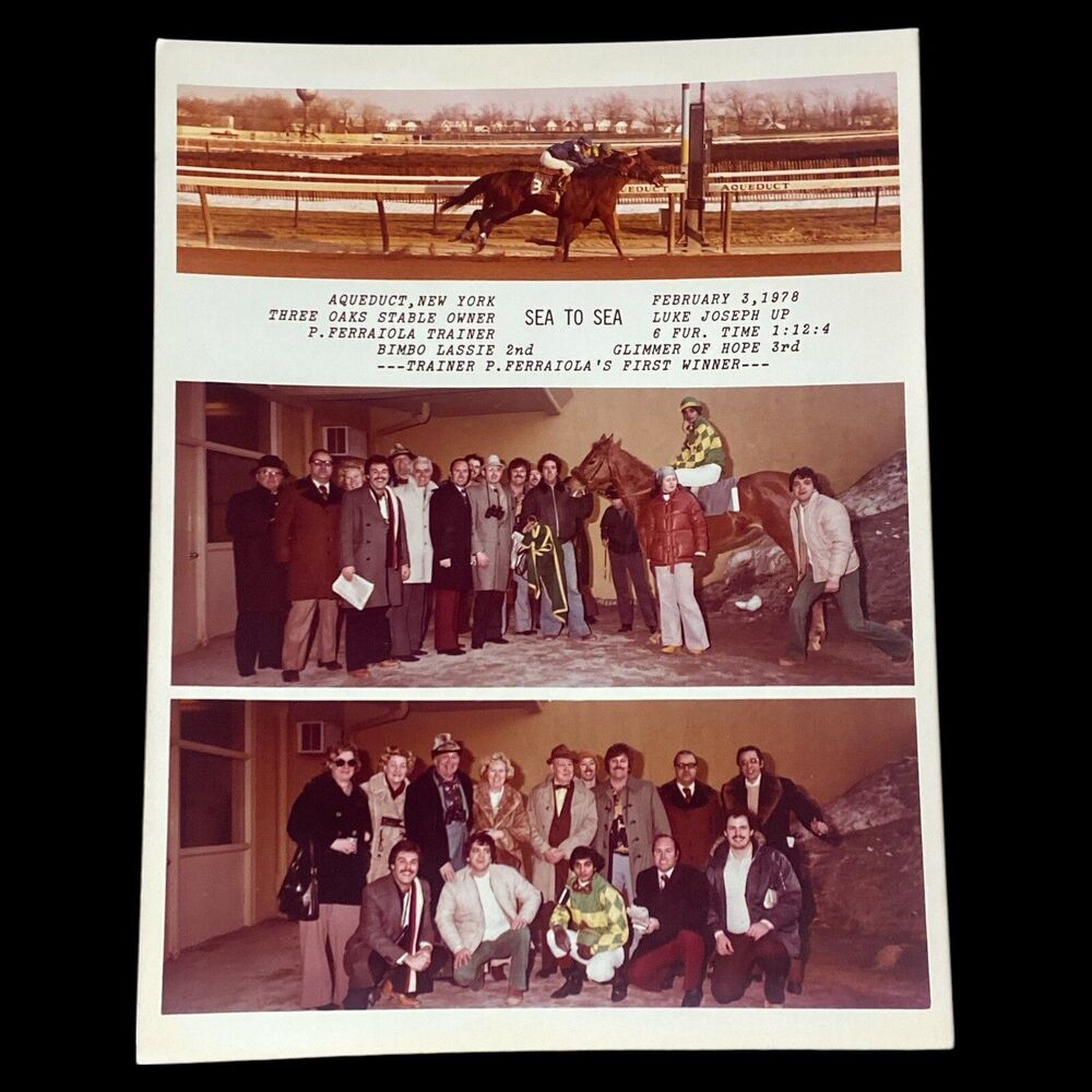 Vintage 1978 Aqueduct Winner Circle Photo Sea to Sea Trainer First Win
